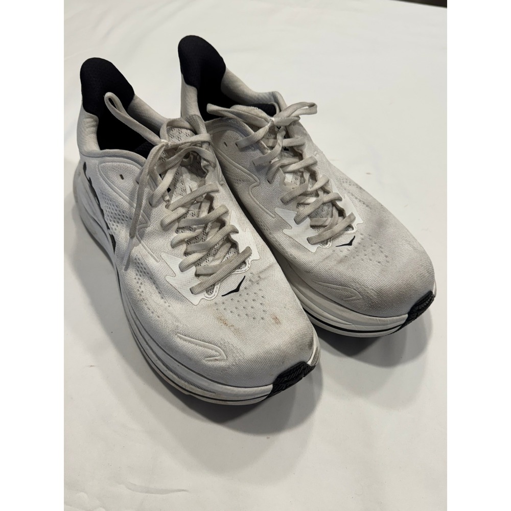 Hoka Clifton 9 White Black Running Shoes Sneakers 1162030 WBLC Men10D